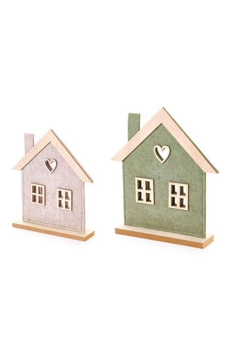 Set 2 Decorazioni Casette