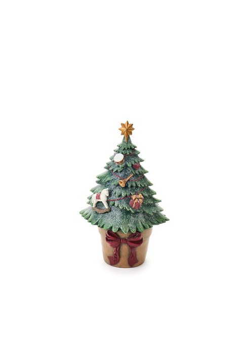 Decorazione Albero in Resina con Vaso 30 cm