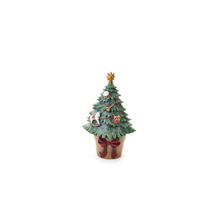 Decorazione Albero in Resina con Vaso 30 cm