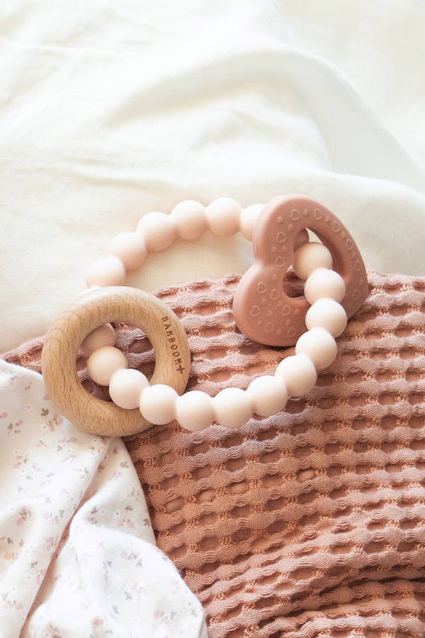 Massaggiagengive legno & silicone cuore - Rosa - ROSA 04
