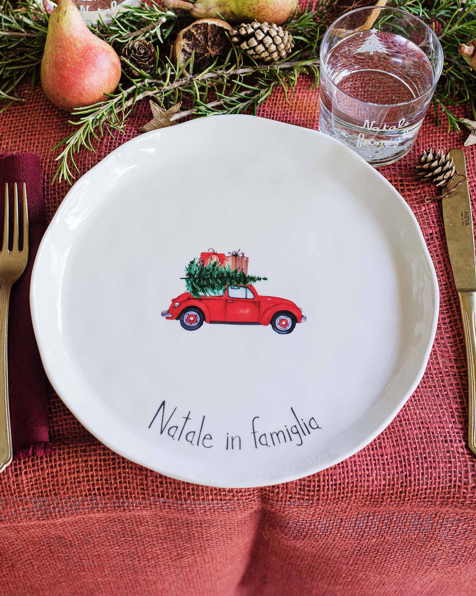 Set 2 Piatti piani Natale in famiglia