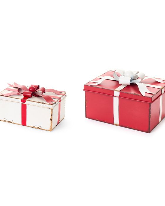 Set 2 Scatole con Fiocco in Metallo