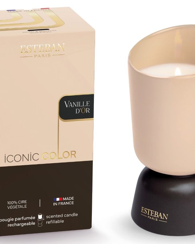 Iconic Color Candela profumata ricaricabile 220g Vanille D'Or