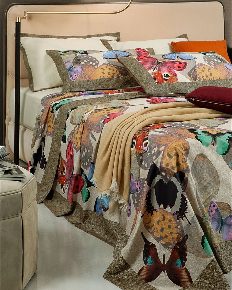 Completo letto copriletto BUTTERFLY Borbonese