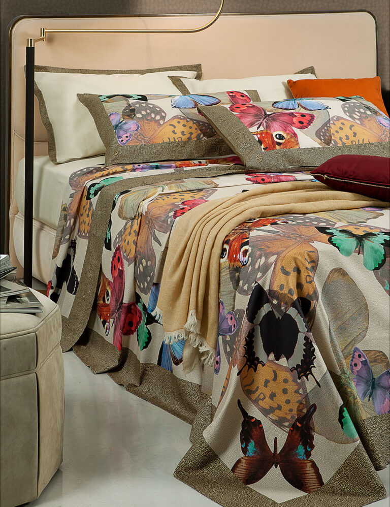 Completo letto copriletto BUTTERFLY Borbonese