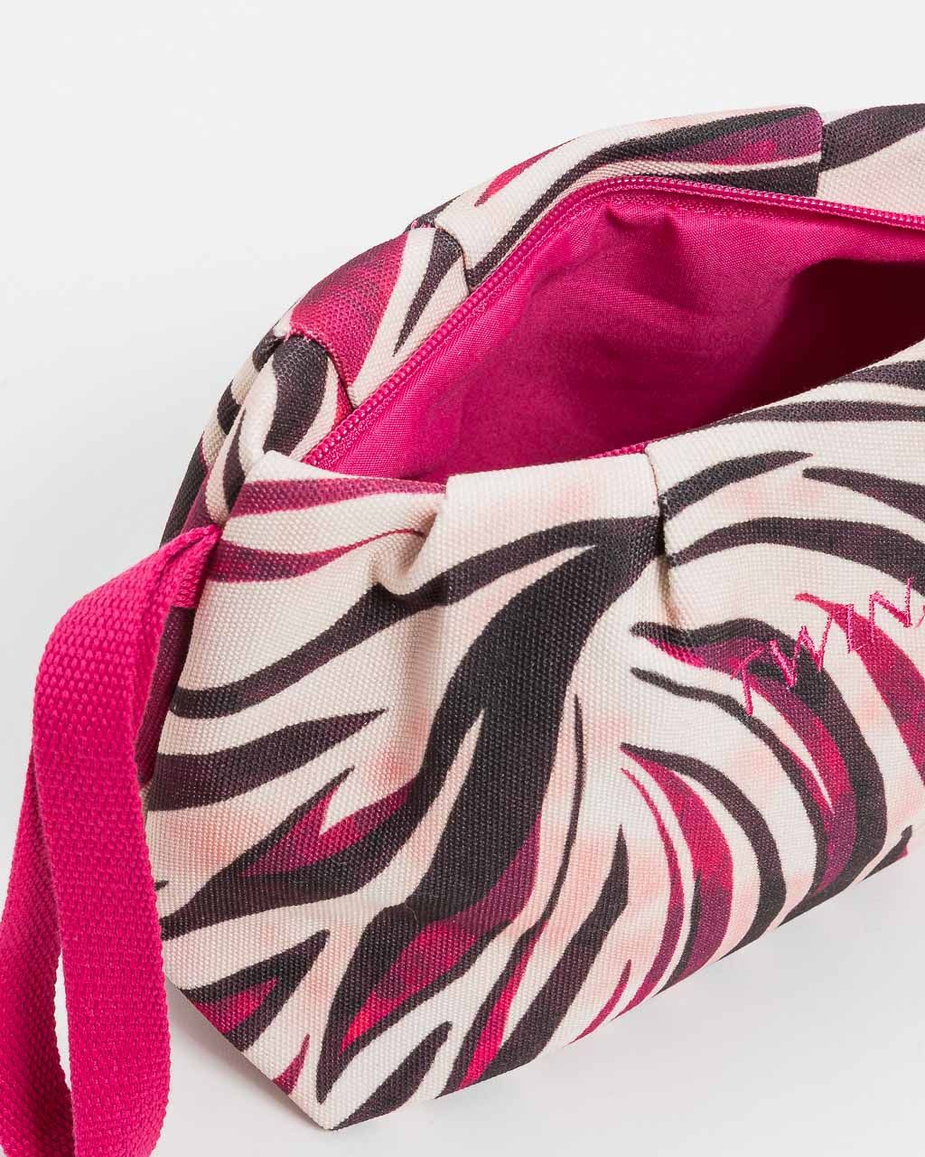 Pochette con Stampa Zebra Fucsia