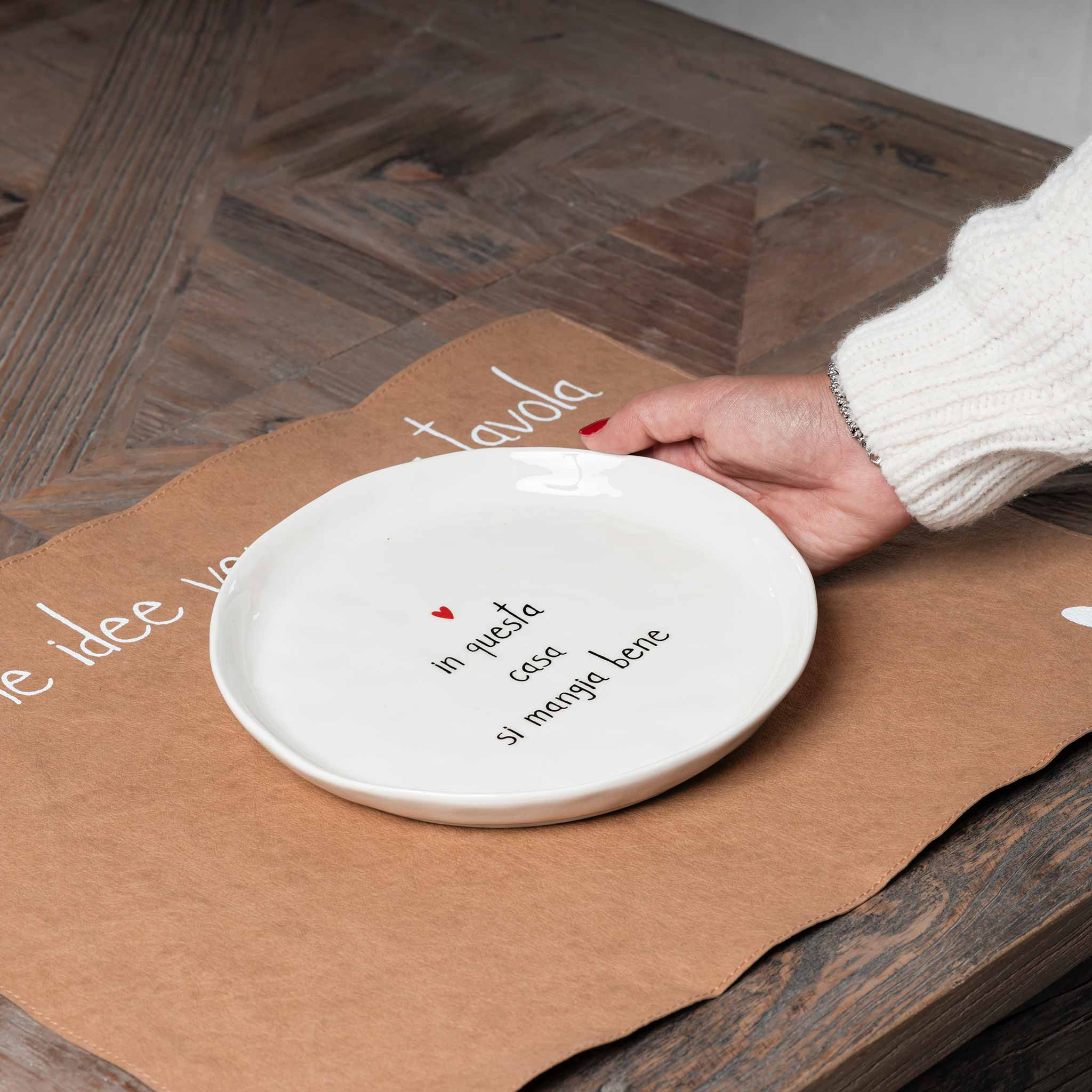 Set 2 Piatti da dessert In questa casa si mangia bene