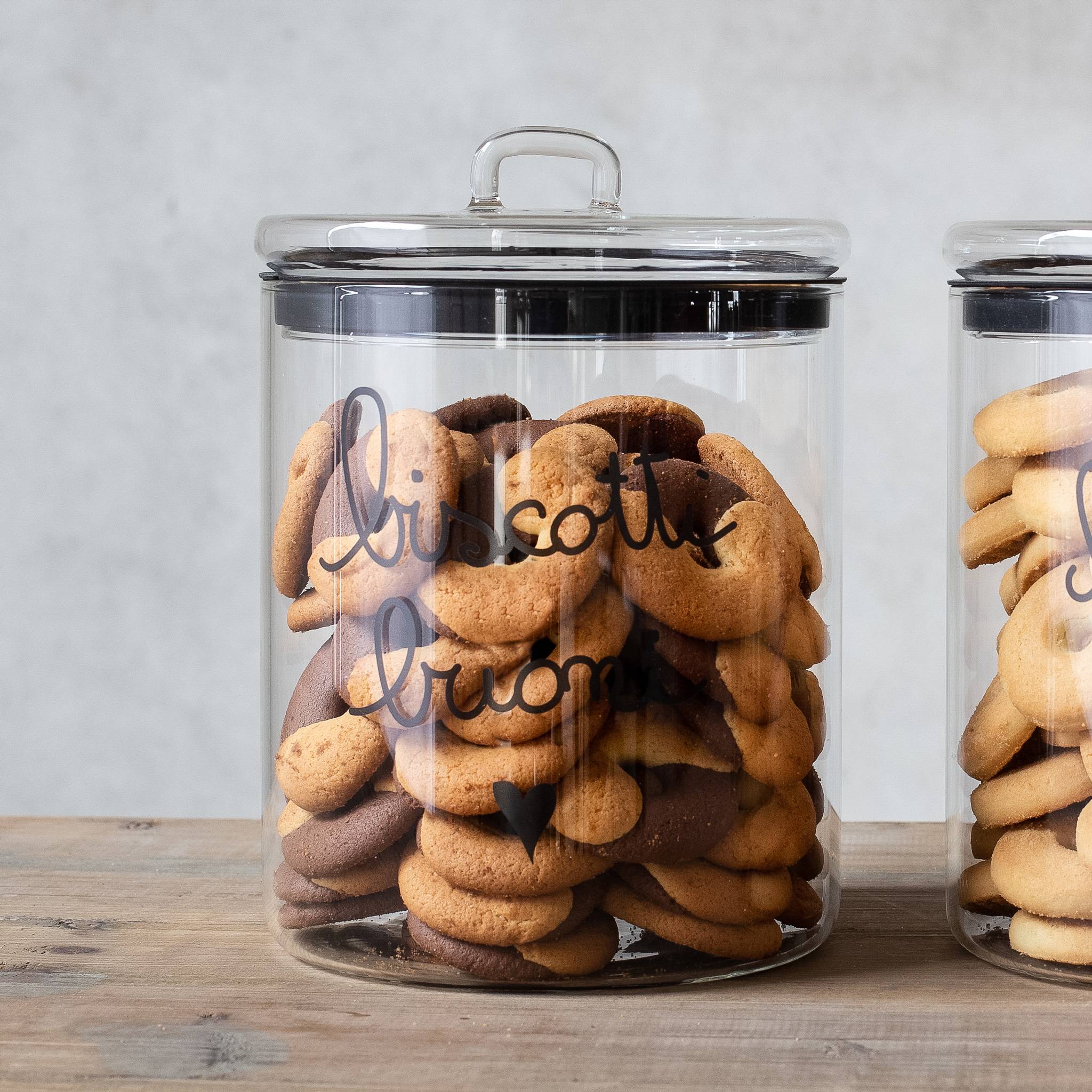 Barattolo in Gres Cuori Rossi