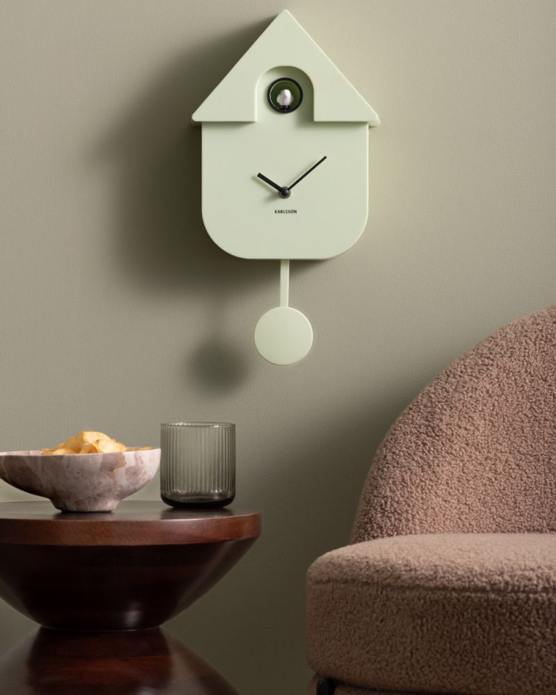Orologio da parete Modern Cucù Soft Green
