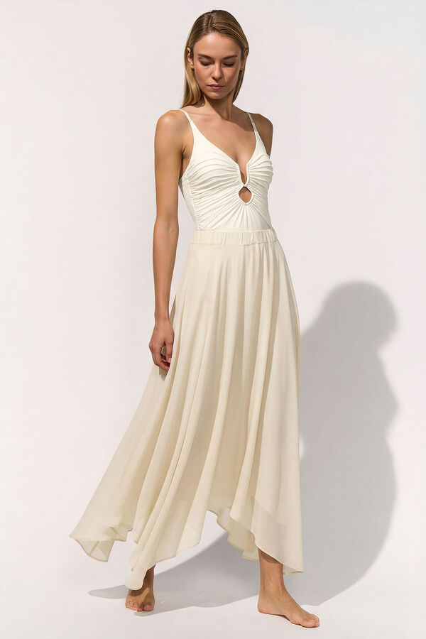 Gonna in Seta Silk-White