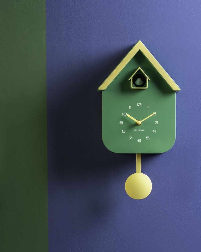 Orologio da parete Cucù Dupla Color Green & Soft Yellow