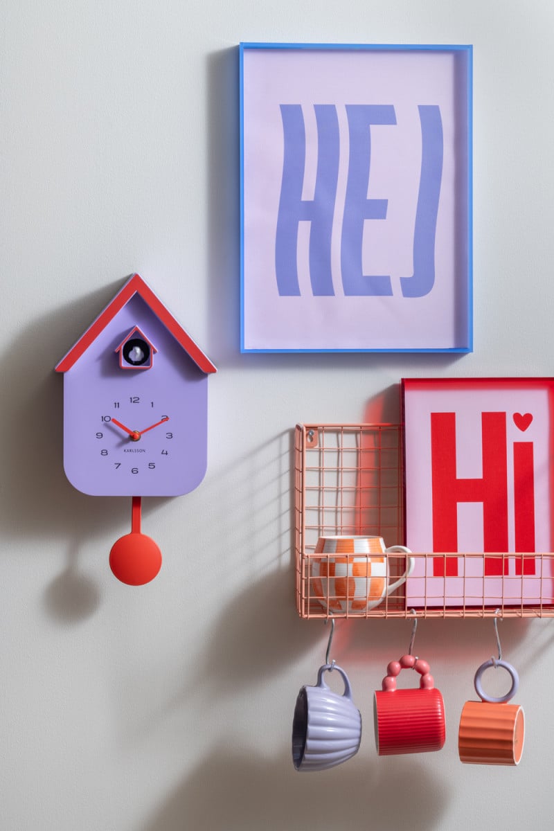 Orologio da parete Cucù Dupla Color Soft purple & brilliant orange