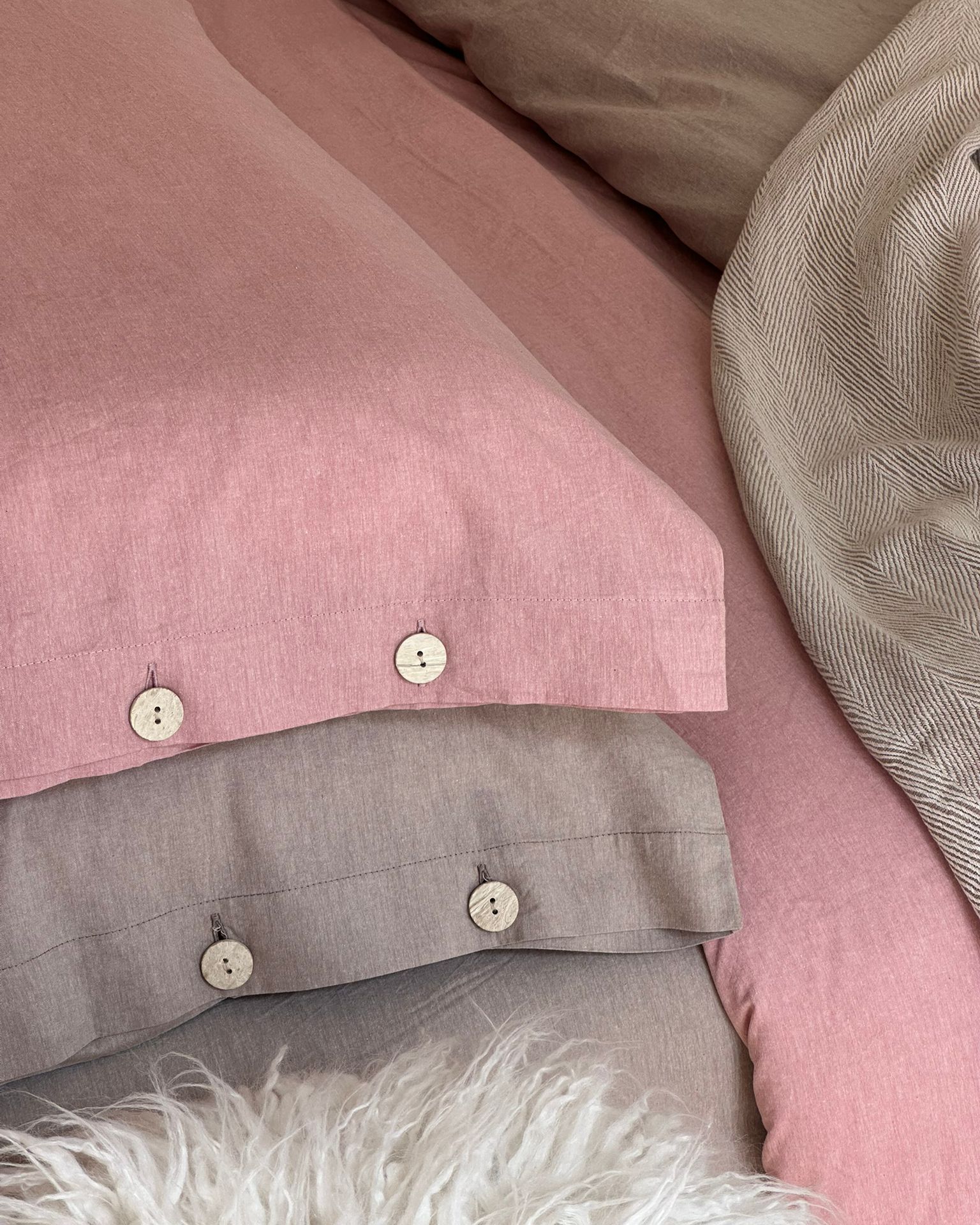 Viola Coppia Federe con Bottoni