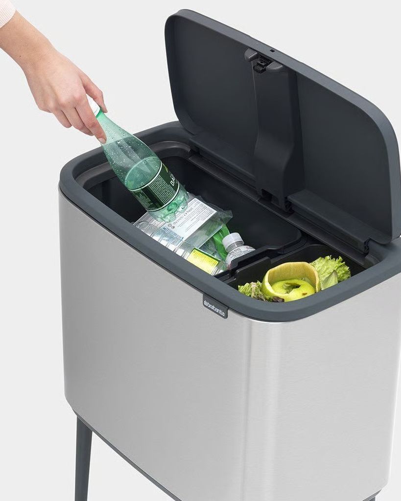 Pattumiera Bo Touch 11 + 23 litri - Matt Steel Fingerprint Proof