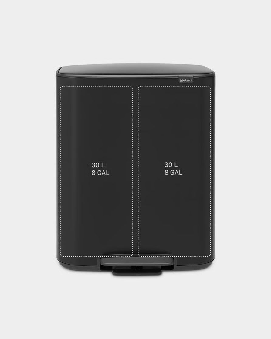 Pattumiera a pedale Bo Bin 2 x 30 litri - Matt Black