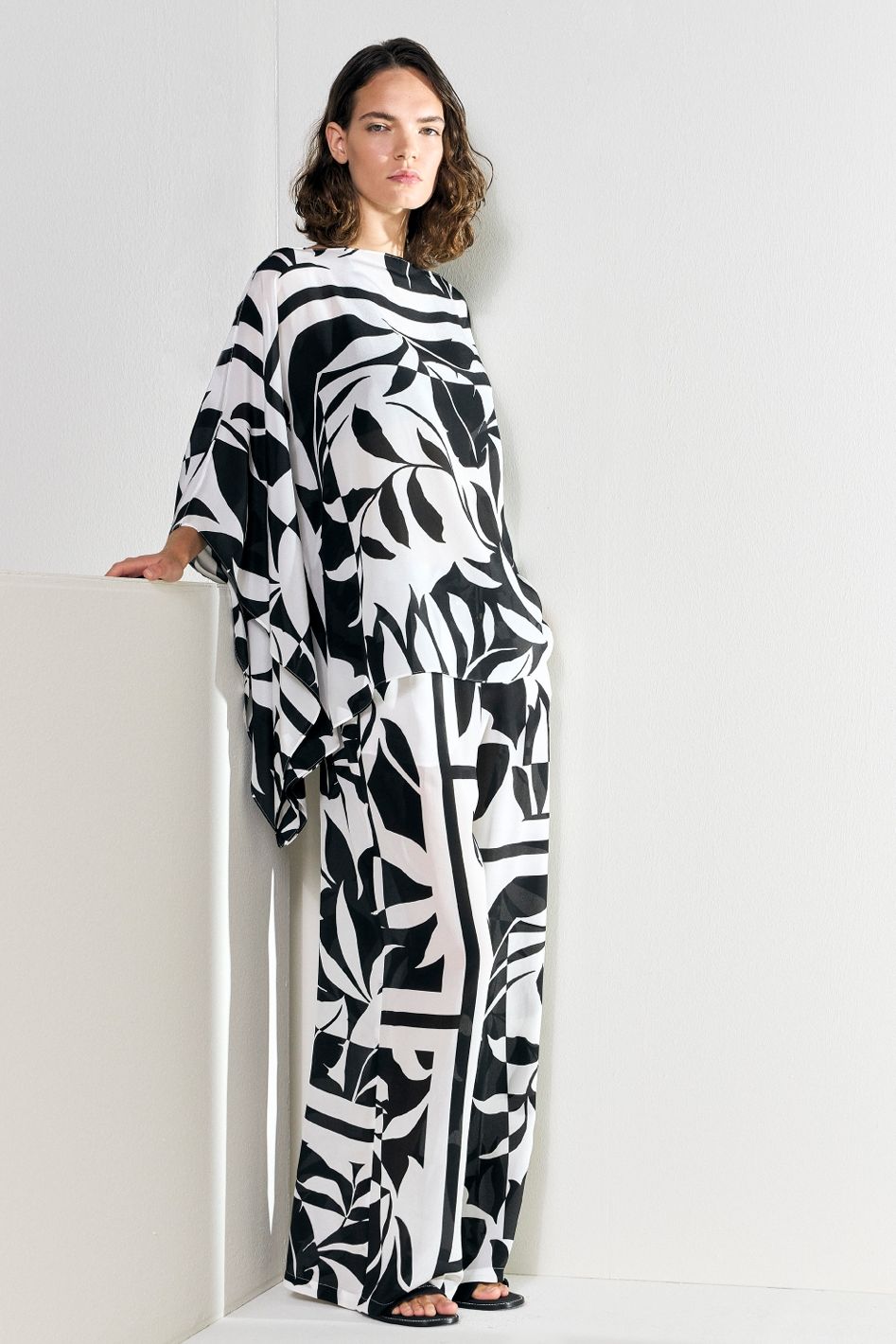 Tambuto Poncho in Seta Stampata
