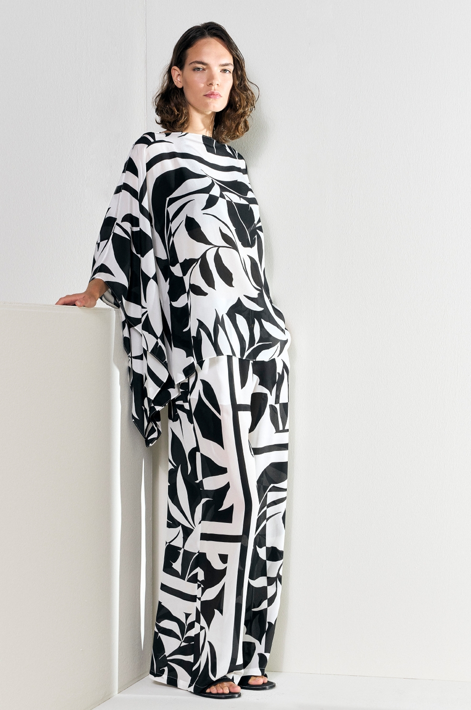 Tambuto Poncho in Seta Stampata