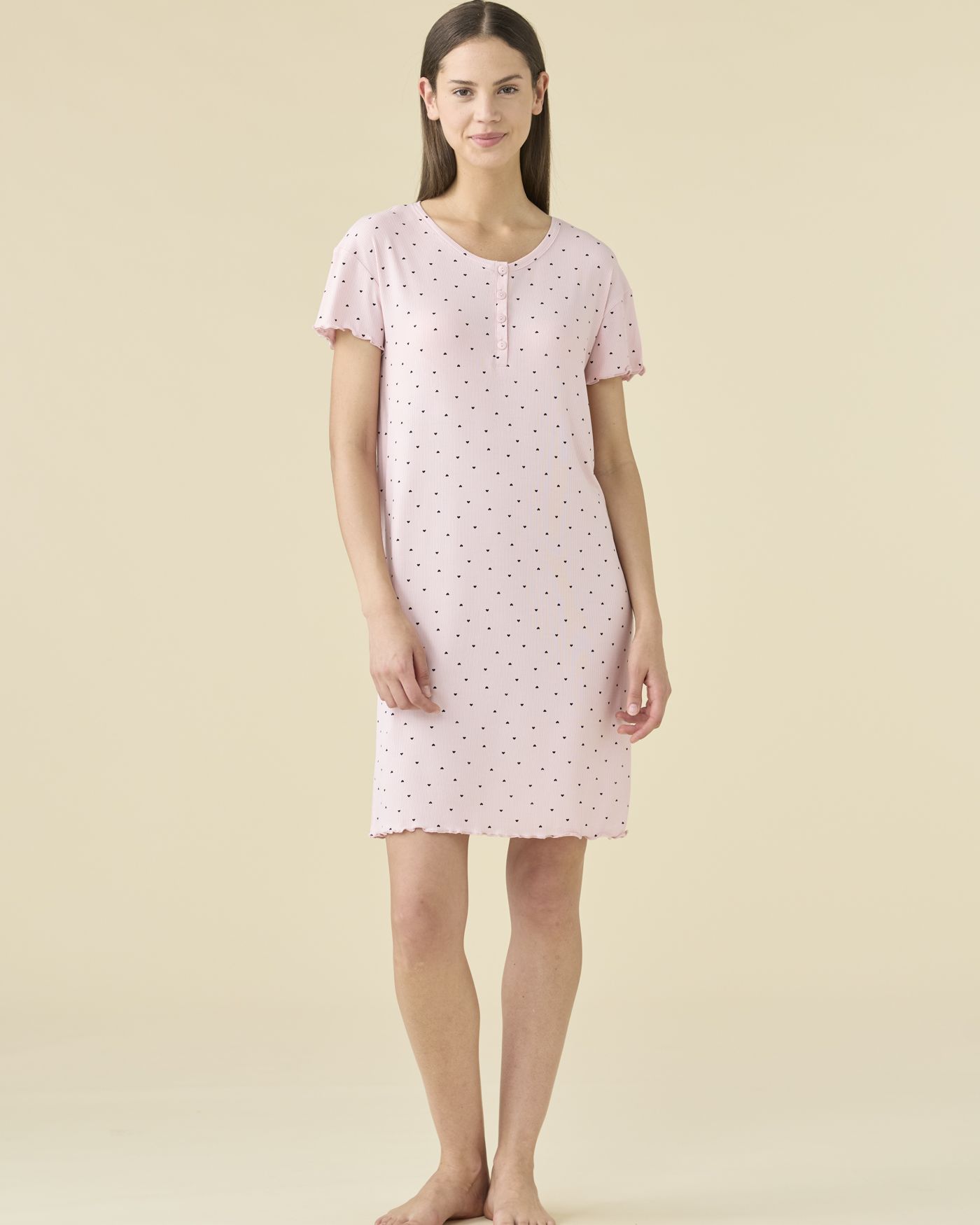 Cuoricini Pigiama Donna in Cotone Manica Corta