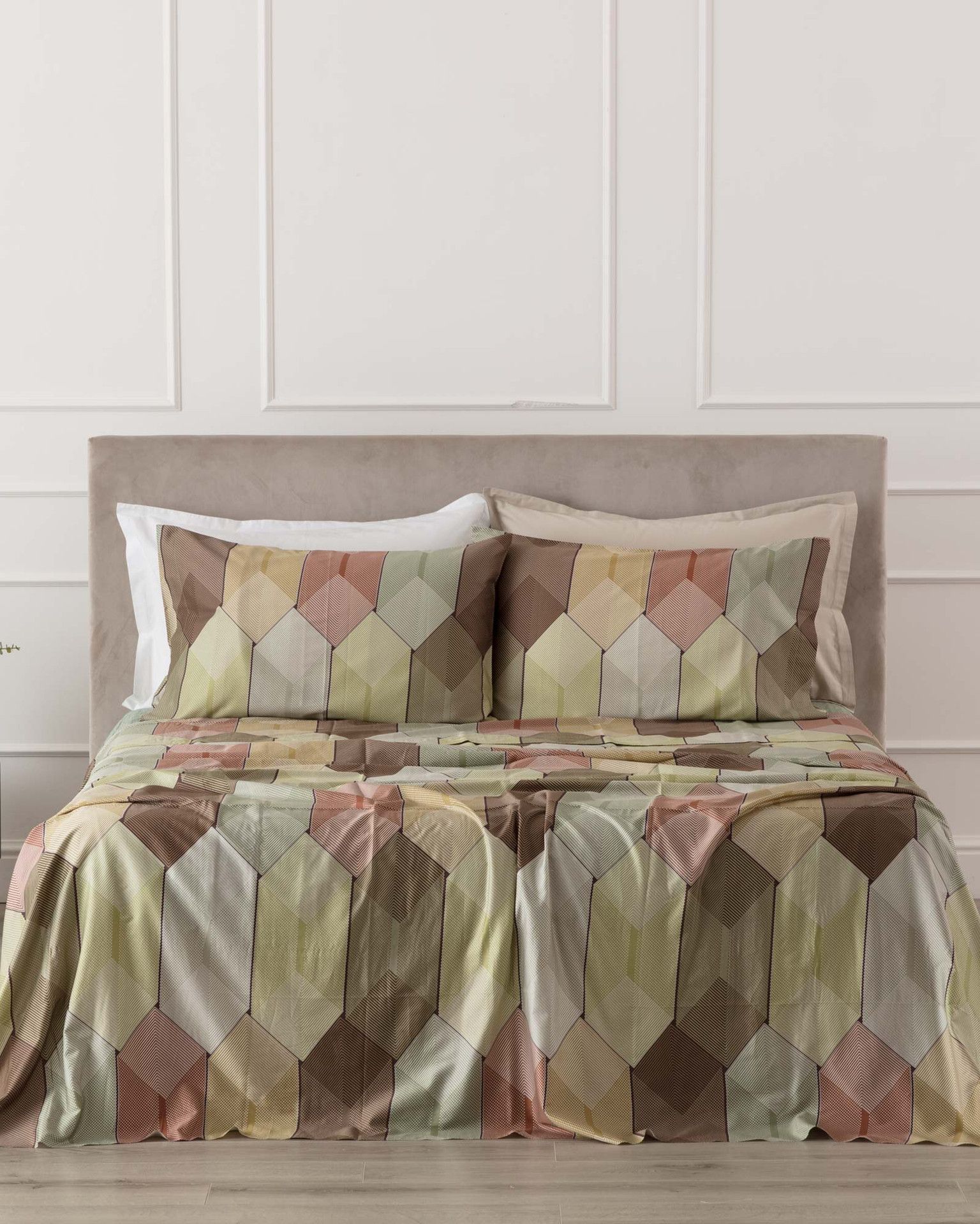 Diamante Completo Lenzuola/Copriletto Matrimoniale Muschio