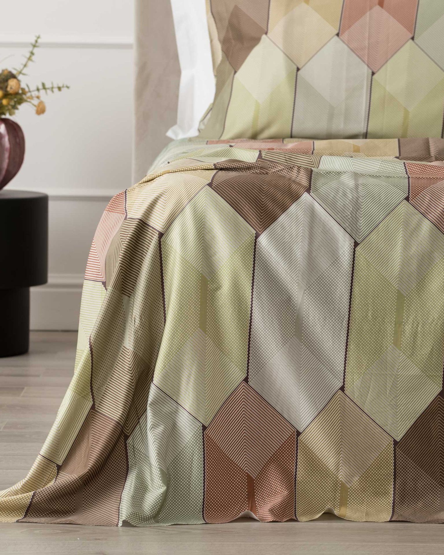 Diamante Completo Lenzuola/Copriletto Matrimoniale Muschio