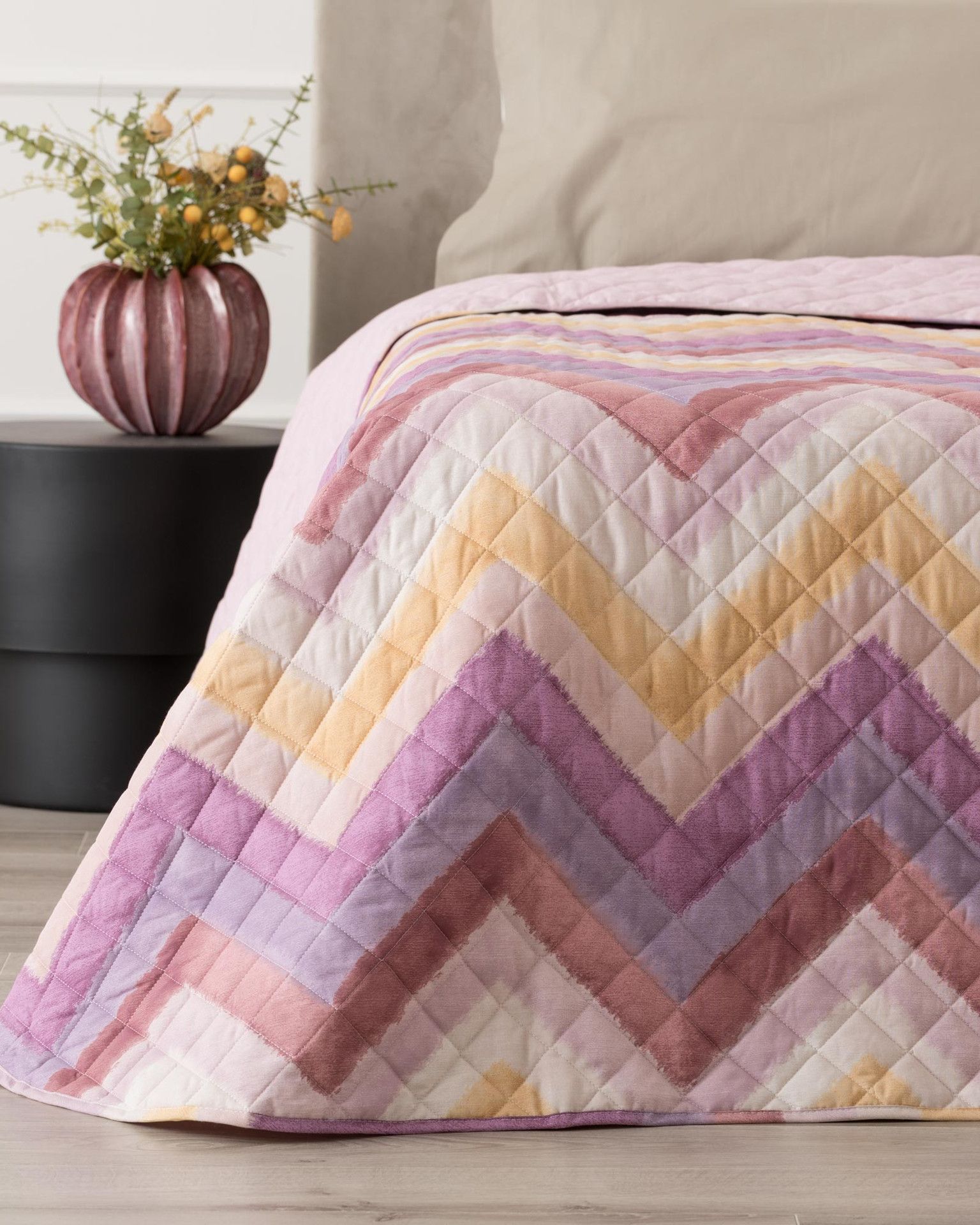 Arben Quilt Cotone Stampato Malva