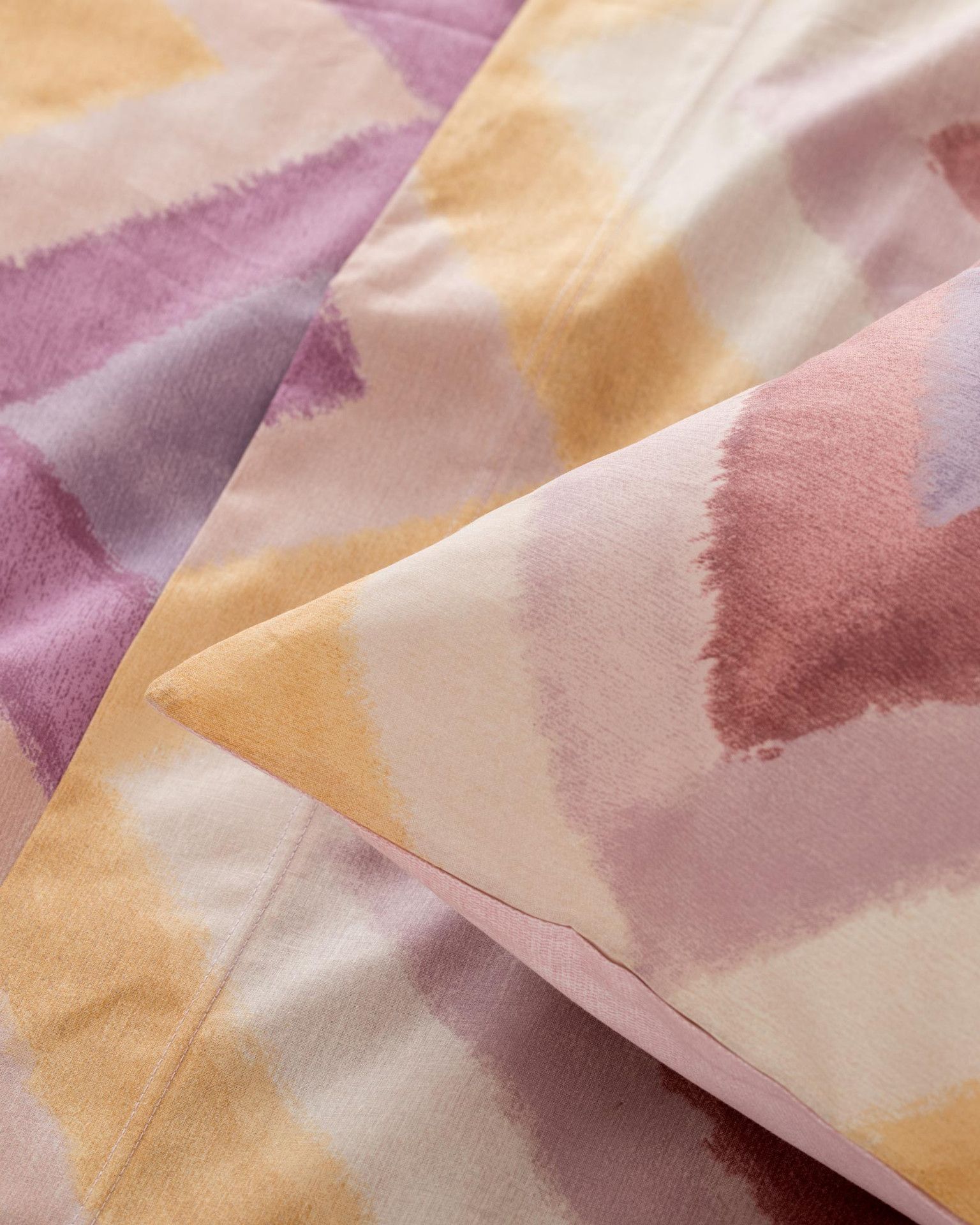 Arben Completo Lenzuola/Copriletto in Cotone Stampato Malva