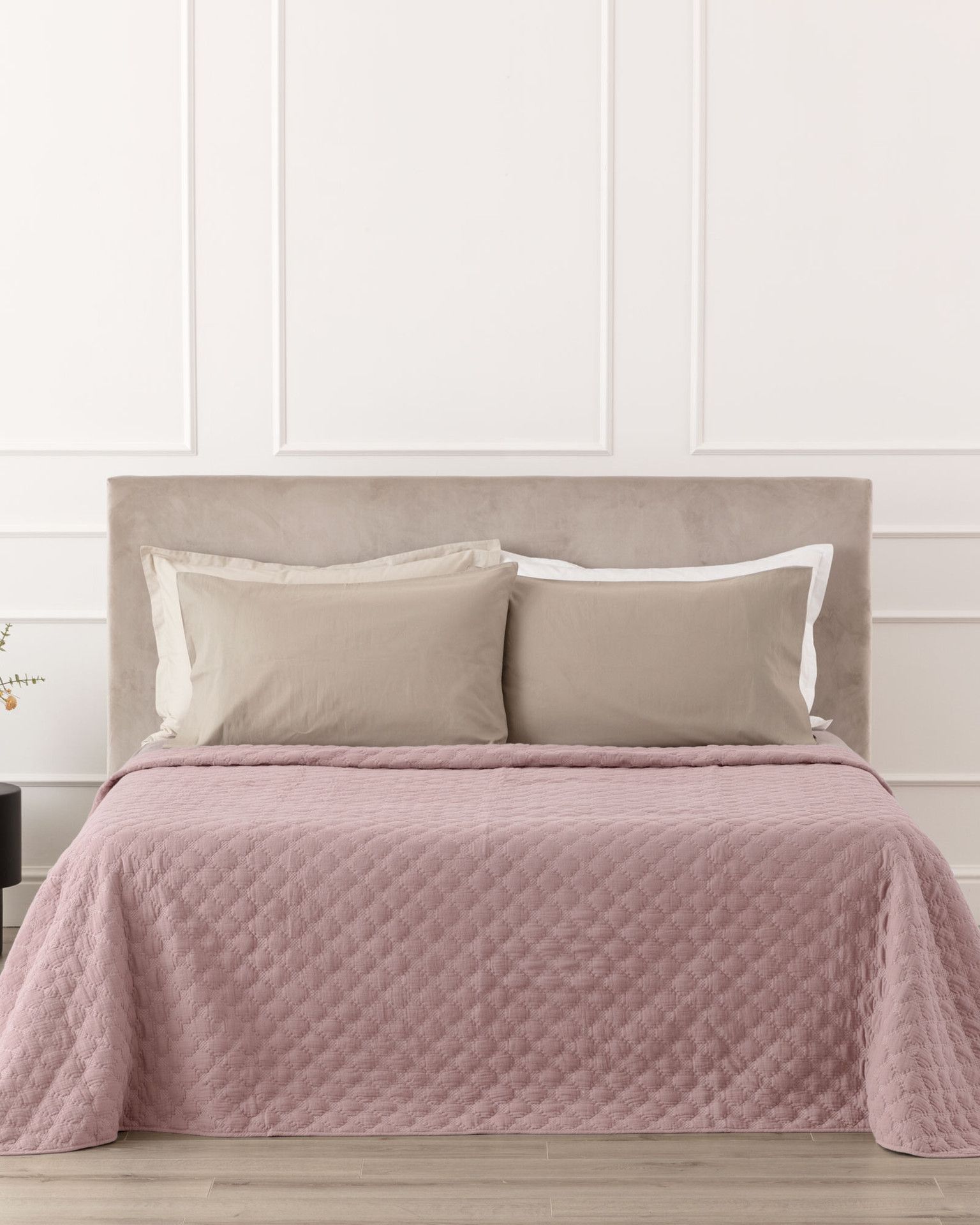 Rombus Quilt in Mussola di Cotone Malva