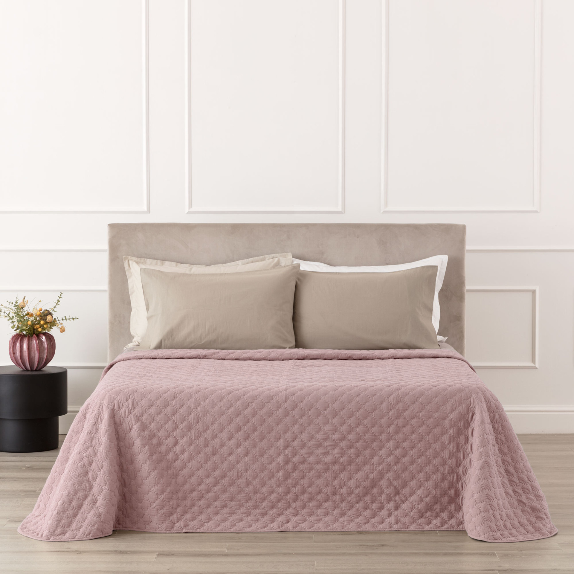 Rombus Quilt in Mussola di Cotone Malva