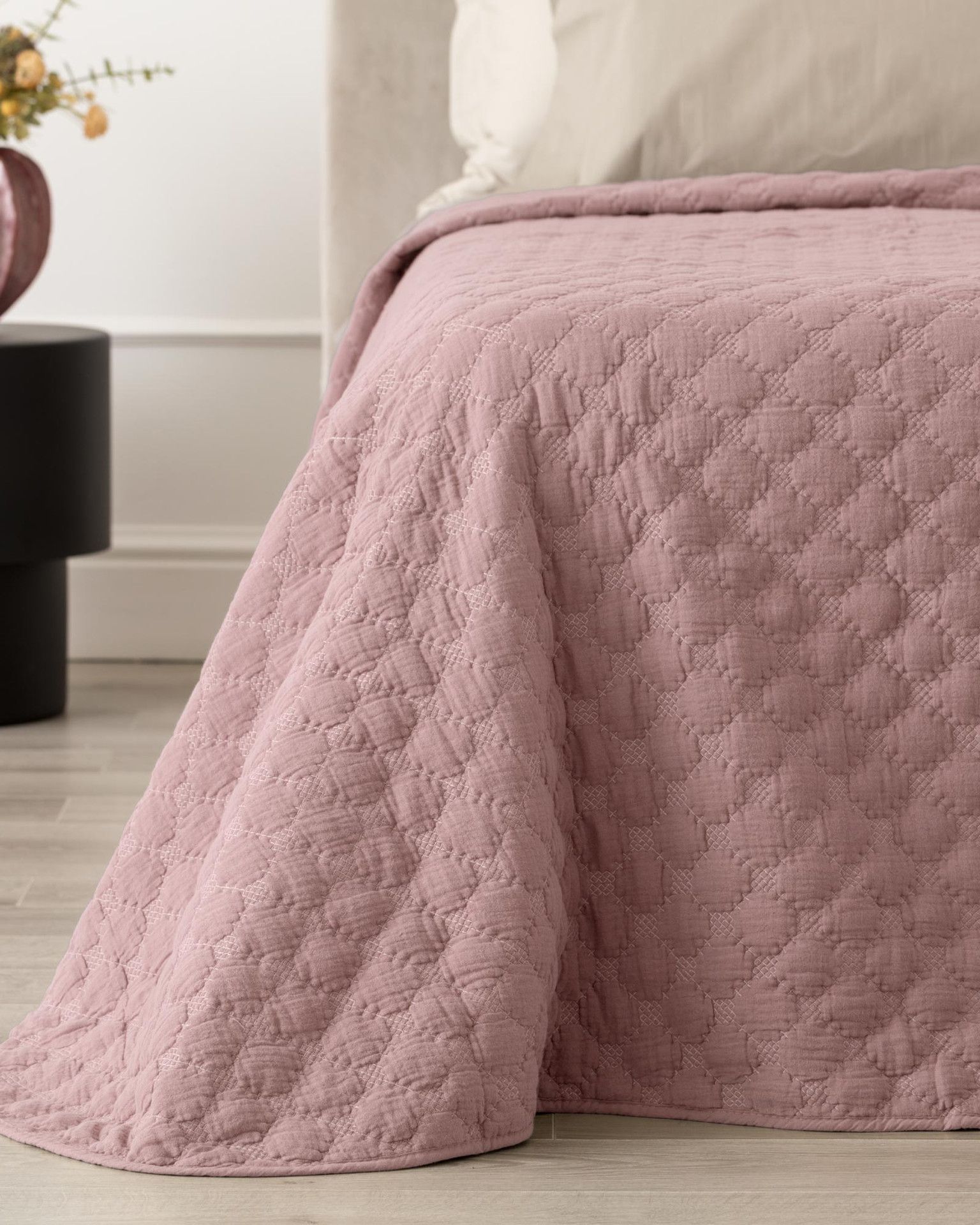 Rombus Quilt in Mussola di Cotone Malva