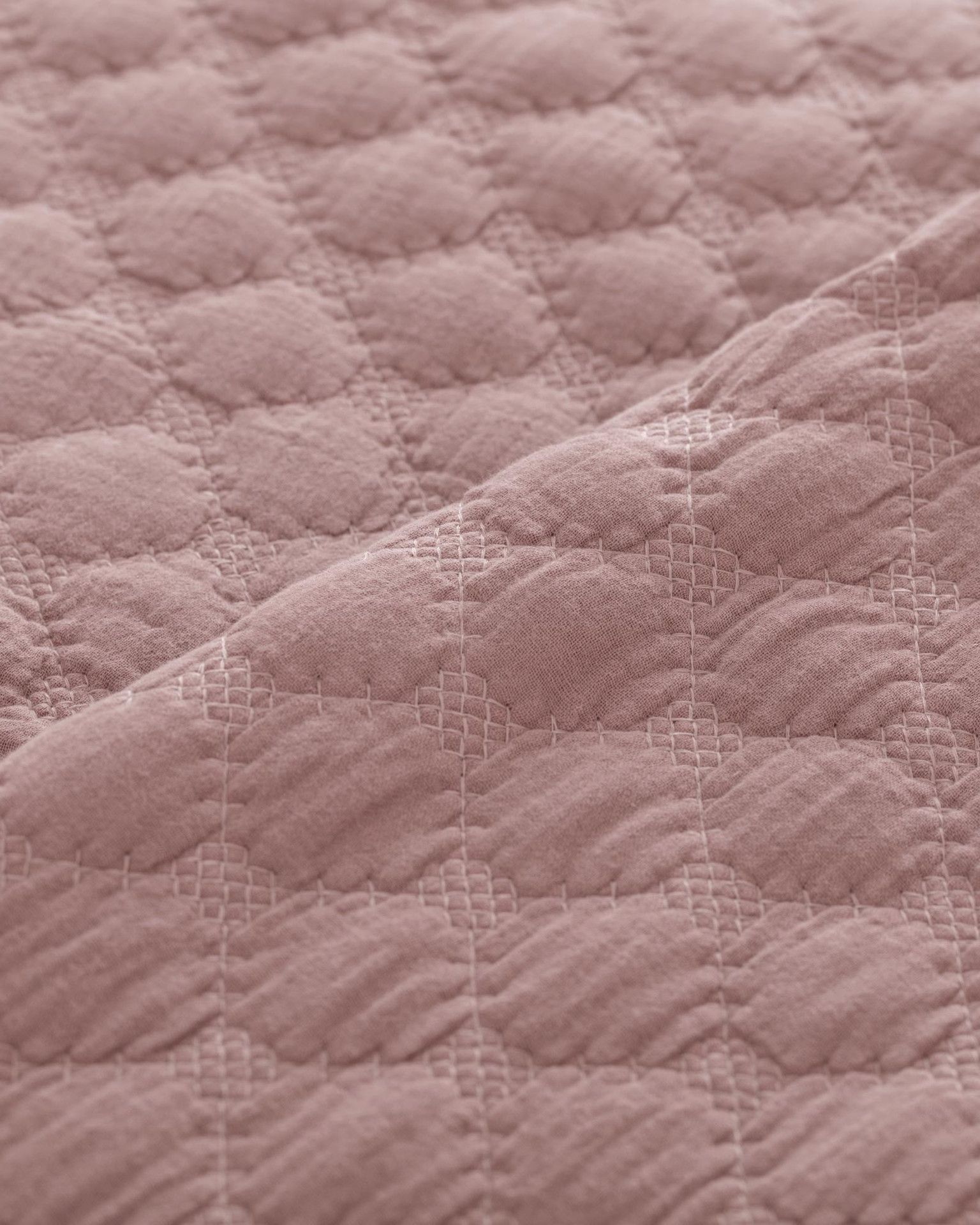 Rombus Quilt in Mussola di Cotone Malva