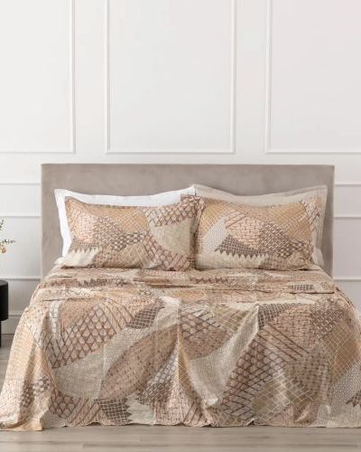 Valma Completo Lenzuolo/Copriletto Terracotta