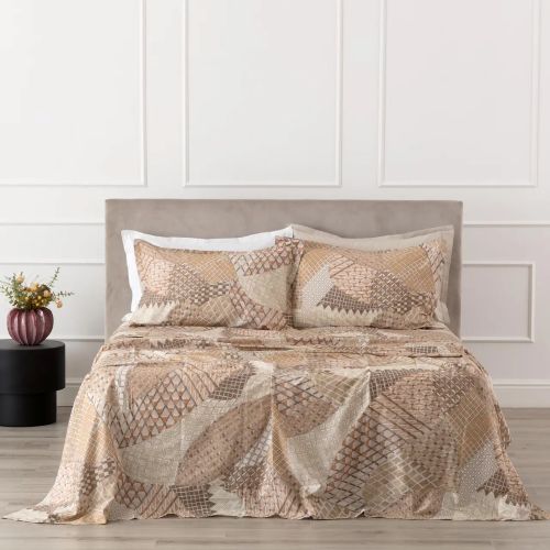 Valma Completo Lenzuolo/Copriletto Terracotta