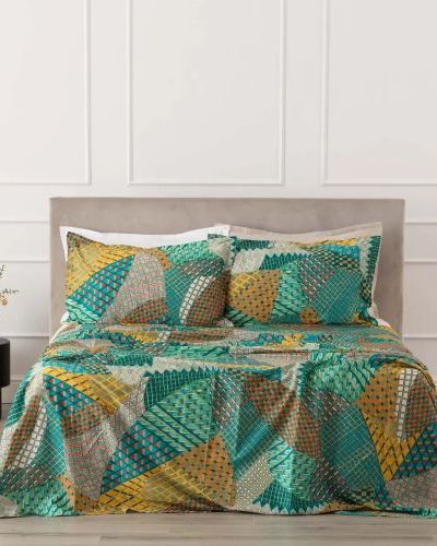 Valma Completo Lenzuolo/Copriletto Turchese