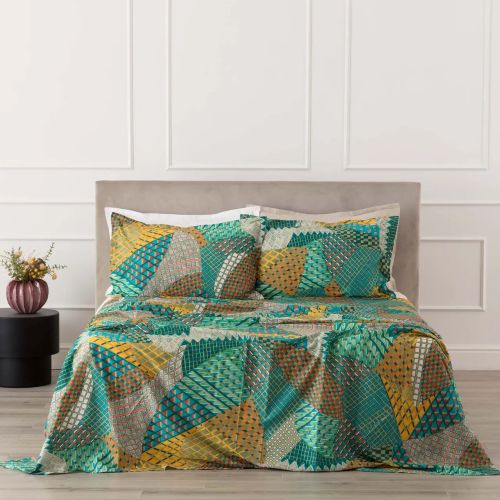 Valma Completo Lenzuolo/Copriletto Turchese