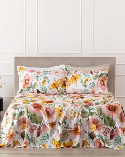 Melyka Completo Lenzuolo/Copriletto Ostrica