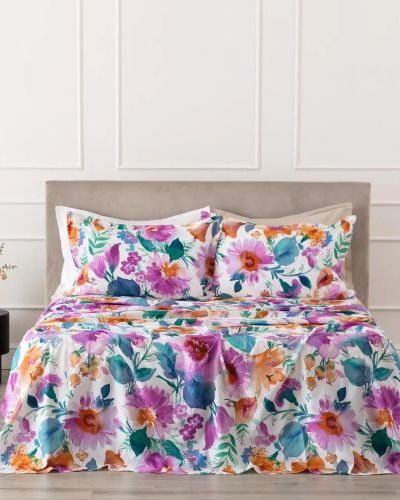 Melyka Completo Lenzuolo/Copriletto Orchidea