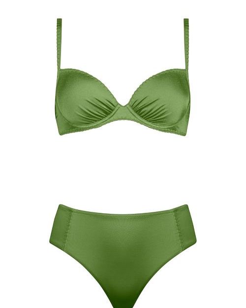 Crafted Essential Bikini con Slip Alto Sea Kelp