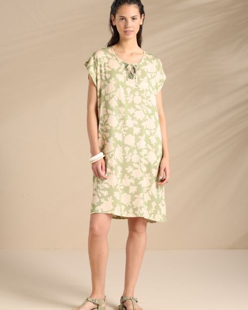 Flowery Verde Abitino Donna in Viscosa