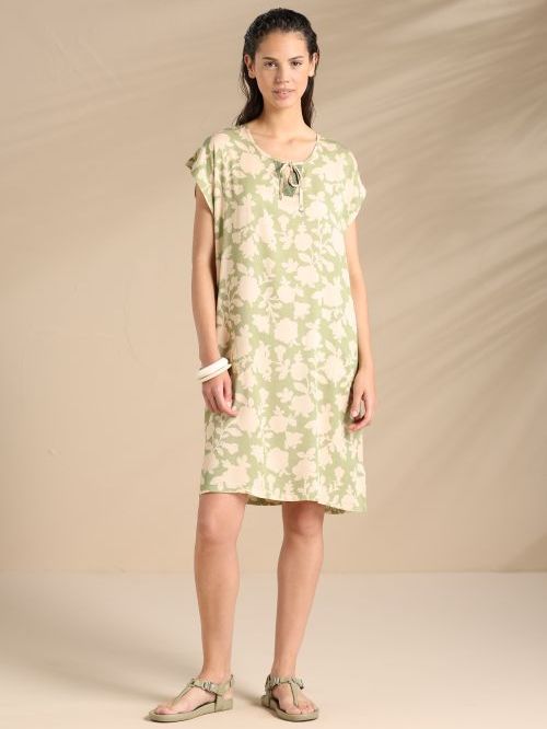 Flowery Verde Abitino Donna in Viscosa