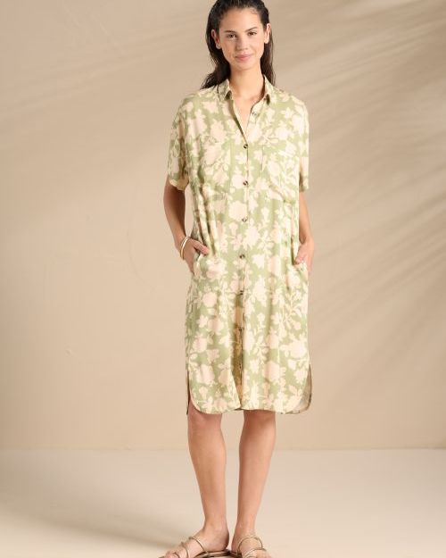 Flowery Verde Abito/Camicia Donna in Viscosa