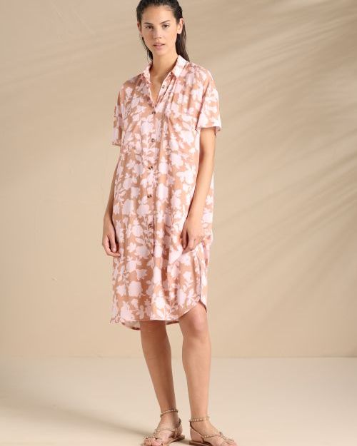 Flowery Verde Abito/Camicia Donna in Viscosa