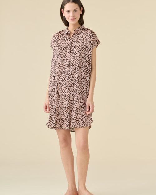 Animalier Abito/Camicia Donna in Viscosa