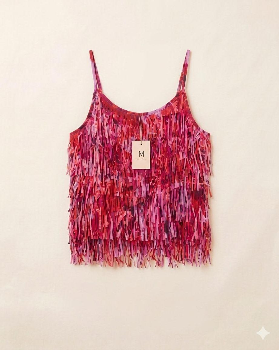 Top con Frange Fuxia