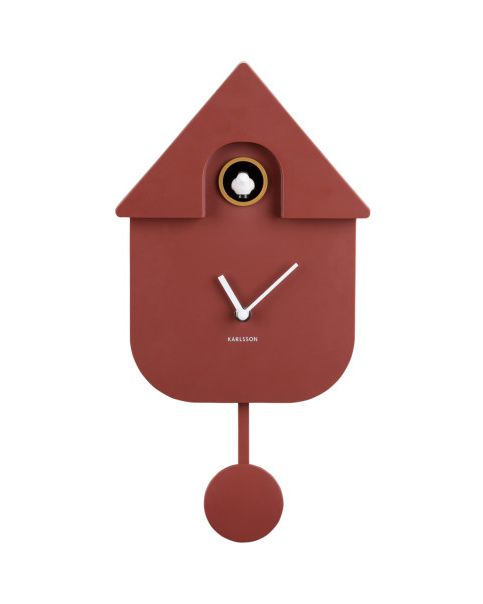 Orologio da parete Modern Cucù Ochre Red